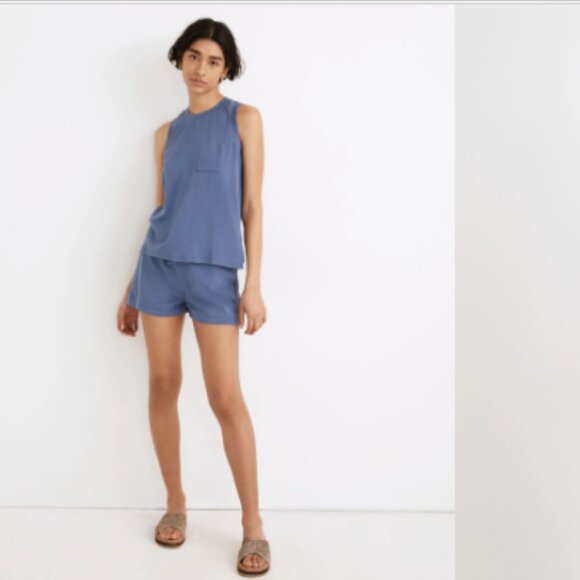 Madewell - MWL Breeze Muscle Tank Top Loungewear NA562 | Small: Still Ocean Blue - Picture 5 of 16